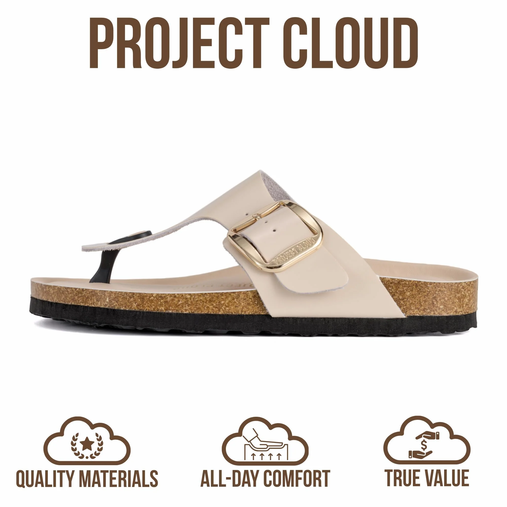 Project Cloud Women's | 100% Genuine Leather Thong Sandals | Memory Foam Insole | Lightweight | Non-Slip - Malaga - Image 34