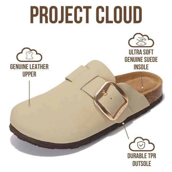 Project Cloud Women's | Genuine Leather Clogs | Memory Foam | Lightweight | Non-Slip - Manchester - Image 33