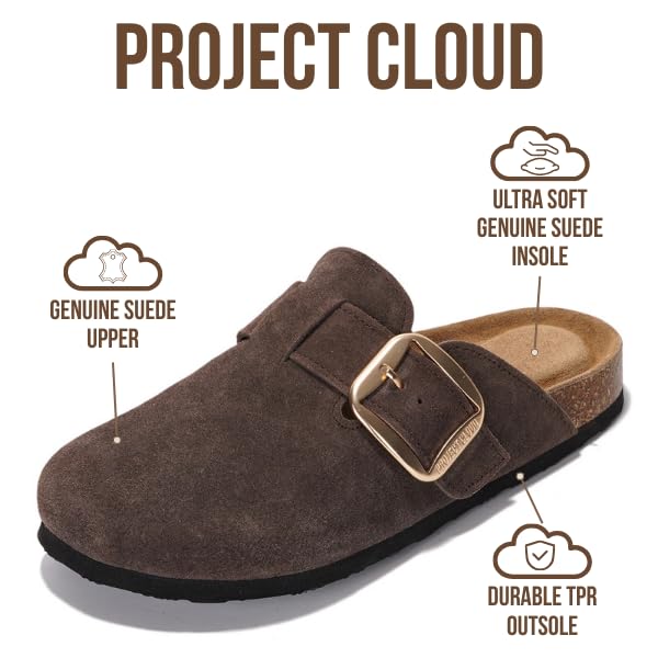 Project Cloud Women's | Genuine Leather Clogs | Memory Foam | Lightweight | Non-Slip - Manchester - Image 43