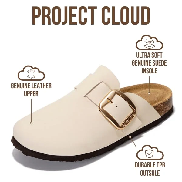 Project Cloud Women's | Genuine Leather Clogs | Memory Foam | Lightweight | Non-Slip - Manchester - Image 53