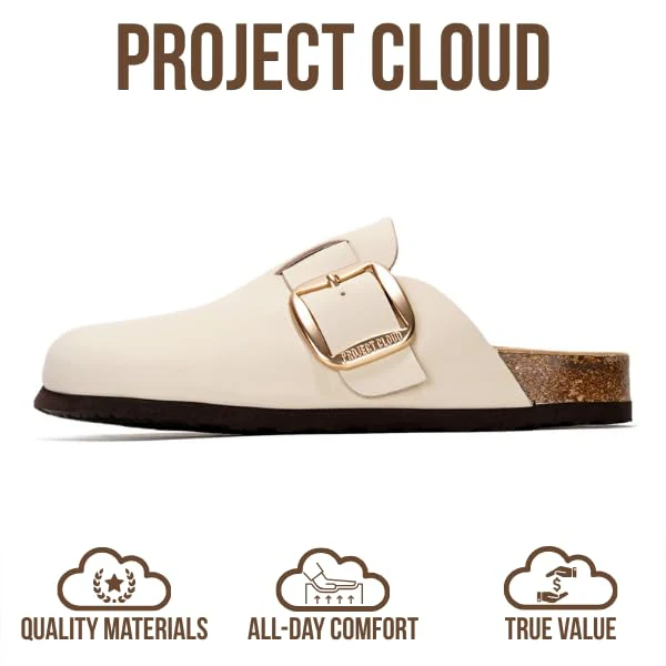 Project Cloud Women's | Genuine Leather Clogs | Memory Foam | Lightweight | Non-Slip - Manchester - Image 54