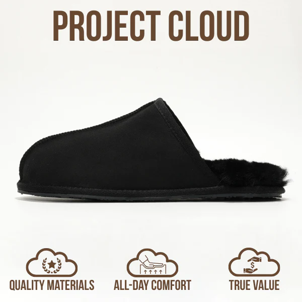 Project Cloud Men's | Genuine Sheepskin Upper House Slippers | Memory Foam | Lightweight | Non-Slip - Colin - Image 10
