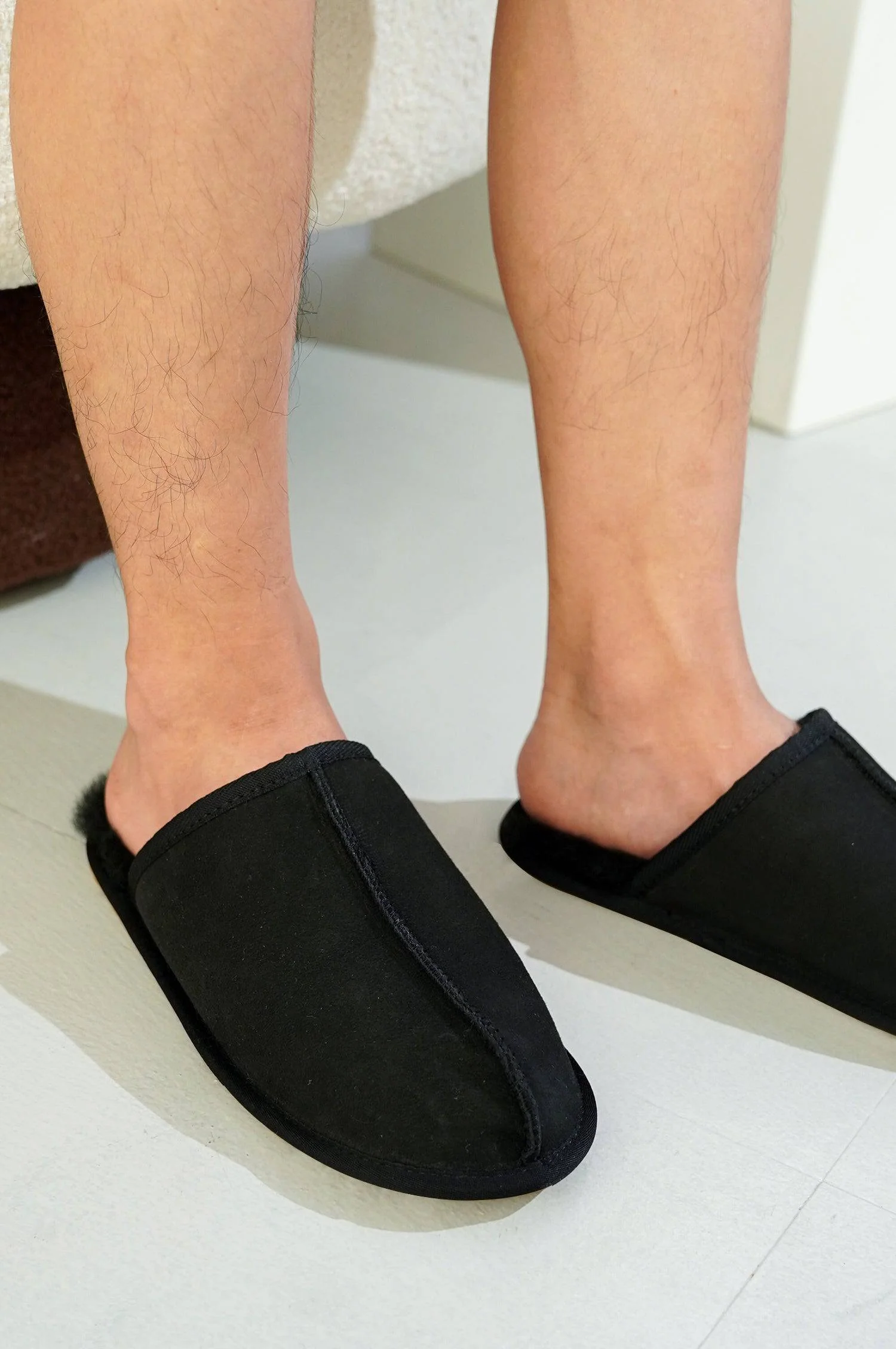 Project Cloud Men's | Genuine Sheepskin Upper House Slippers | Memory Foam | Lightweight | Non-Slip - Colin - Image 12