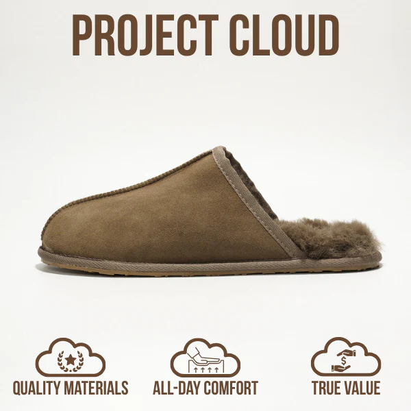 Project Cloud Men's | Genuine Sheepskin Upper House Slippers | Memory Foam | Lightweight | Non-Slip - Colin - Image 16