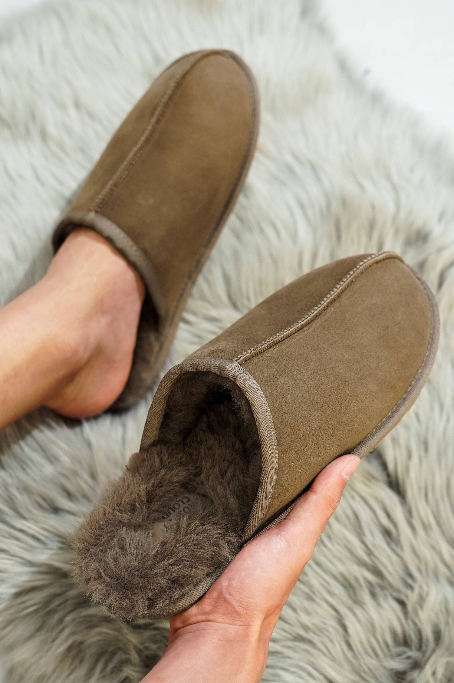 Project Cloud Men's | Genuine Sheepskin Upper House Slippers | Memory Foam | Lightweight | Non-Slip - Colin - Image 18