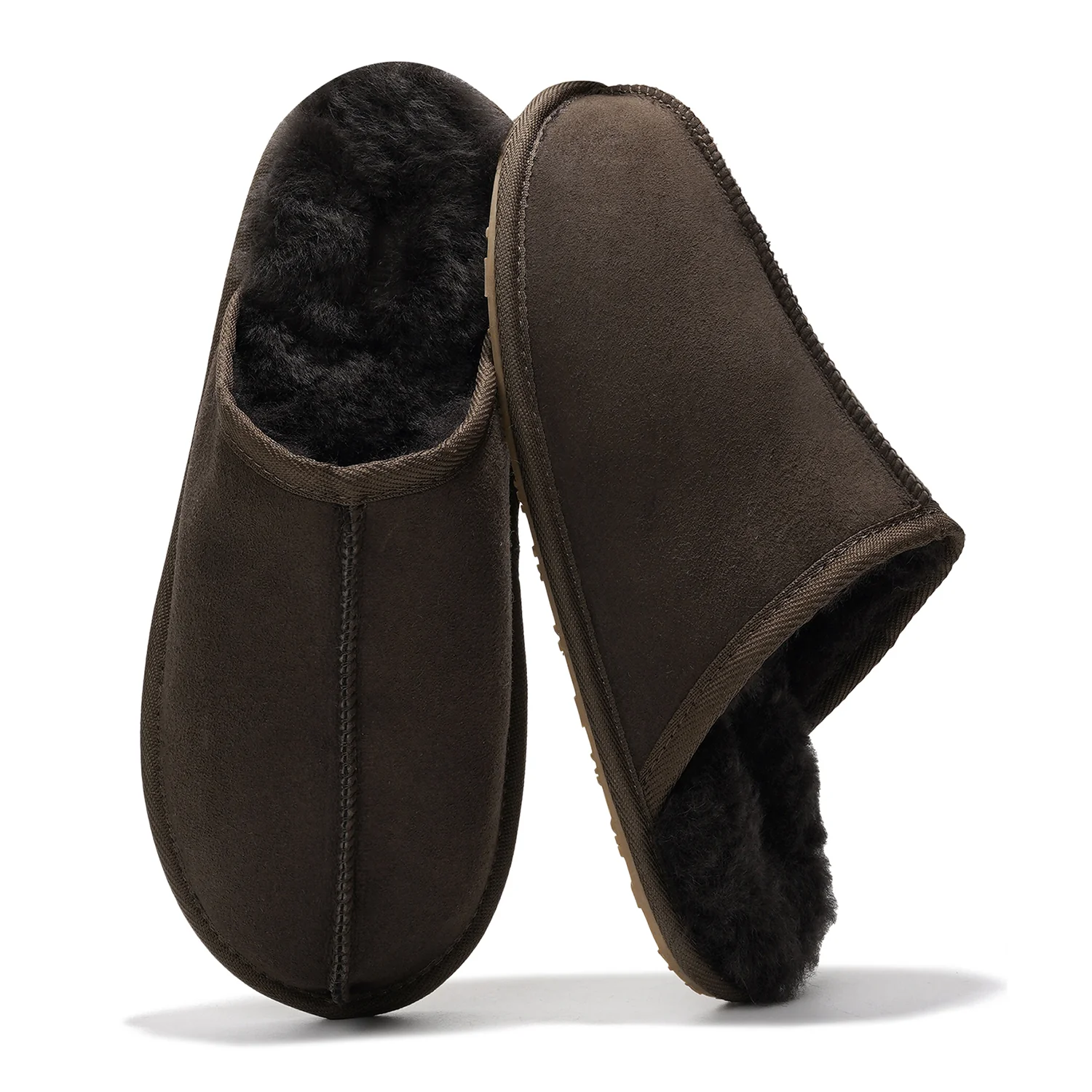 Project Cloud Men's | Genuine Sheepskin Upper House Slippers | Memory Foam | Lightweight | Non-Slip - Colin - Image 19