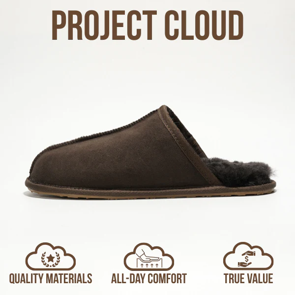 Project Cloud Men's | Genuine Sheepskin Upper House Slippers | Memory Foam | Lightweight | Non-Slip - Colin - Image 22