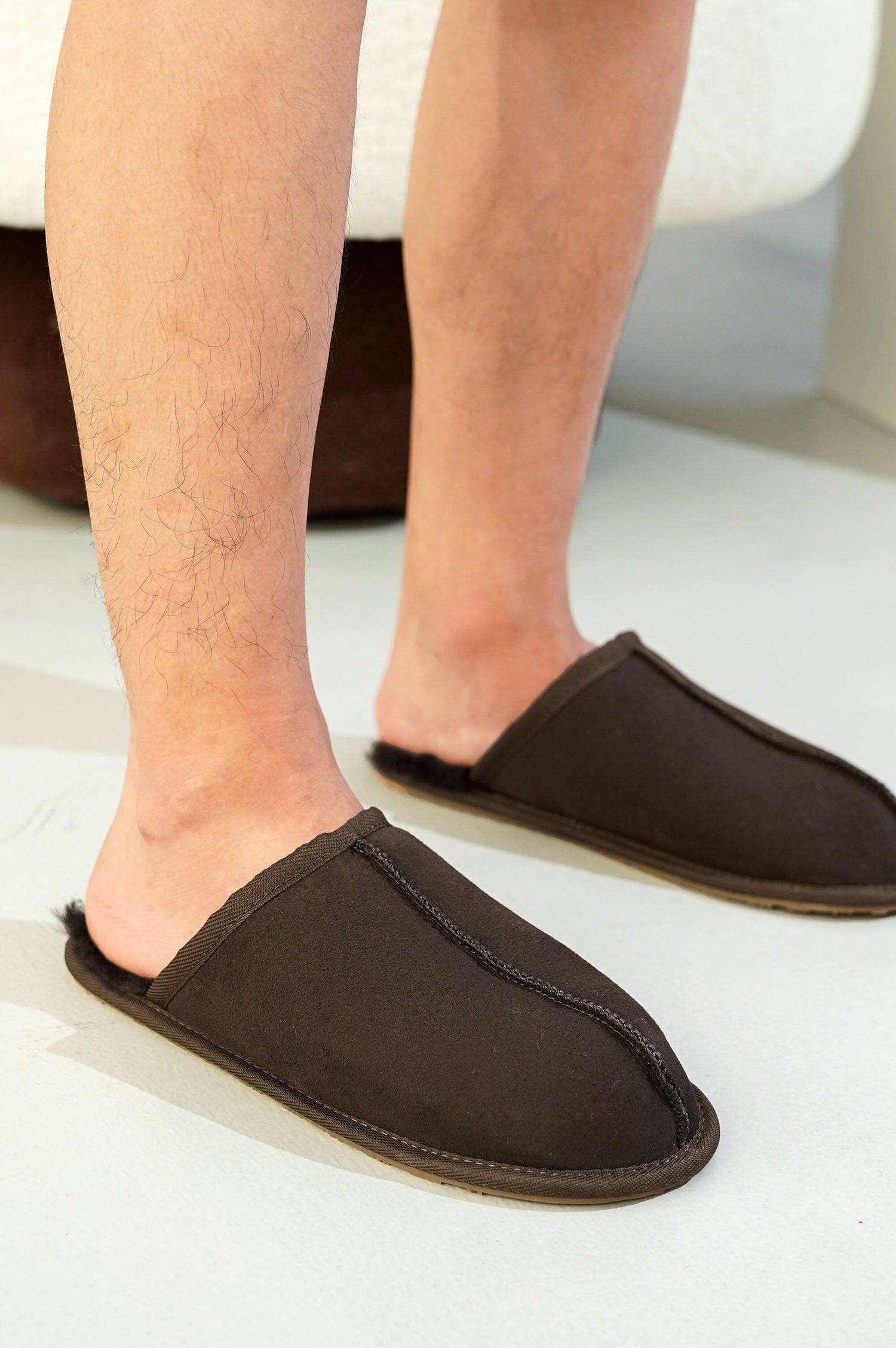 Project Cloud Men's | Genuine Sheepskin Upper House Slippers | Memory Foam | Lightweight | Non-Slip - Colin - Image 24