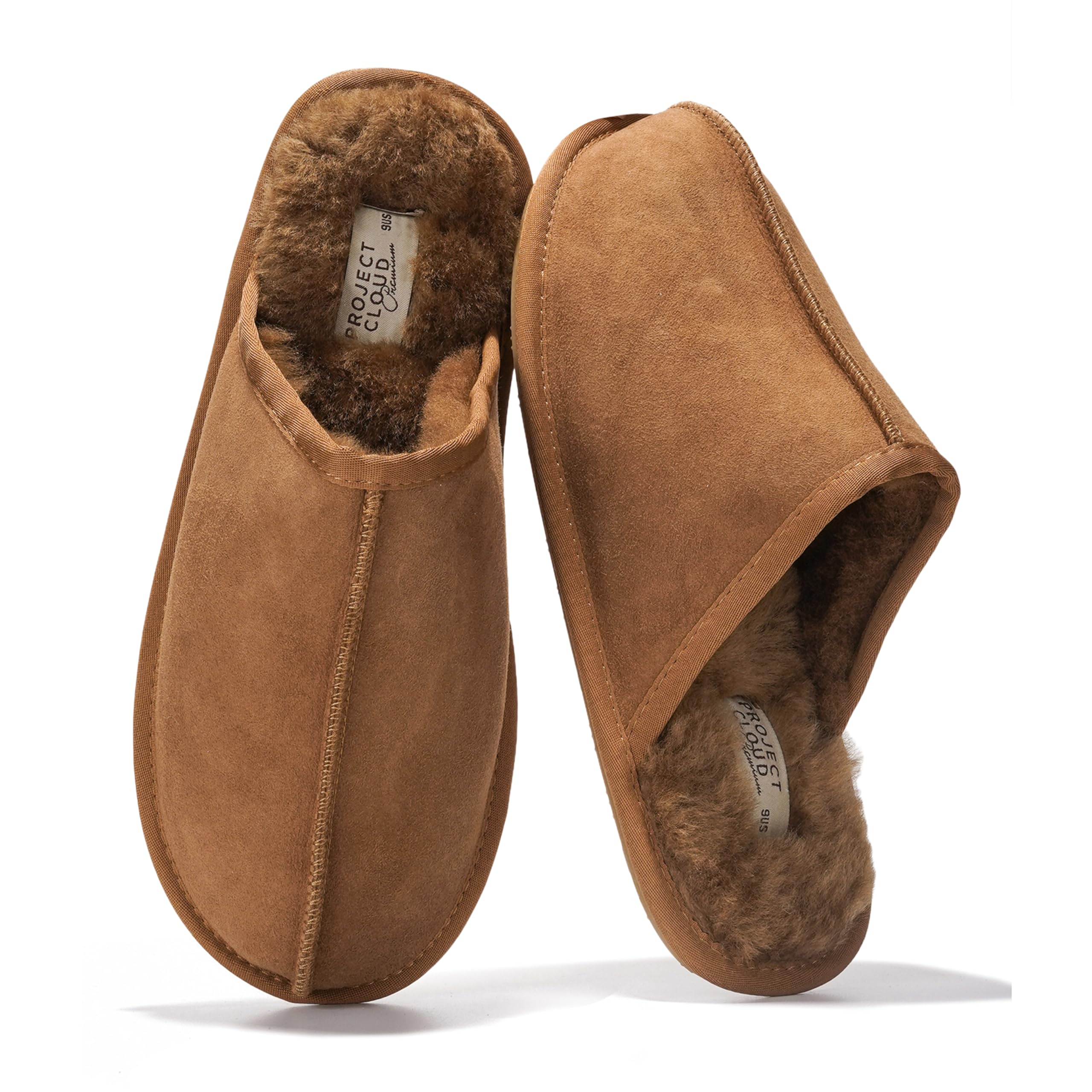 Project Cloud Men's | Genuine Sheepskin Upper House Slippers | Memory Foam | Lightweight | Non-Slip - Colin - Image 31