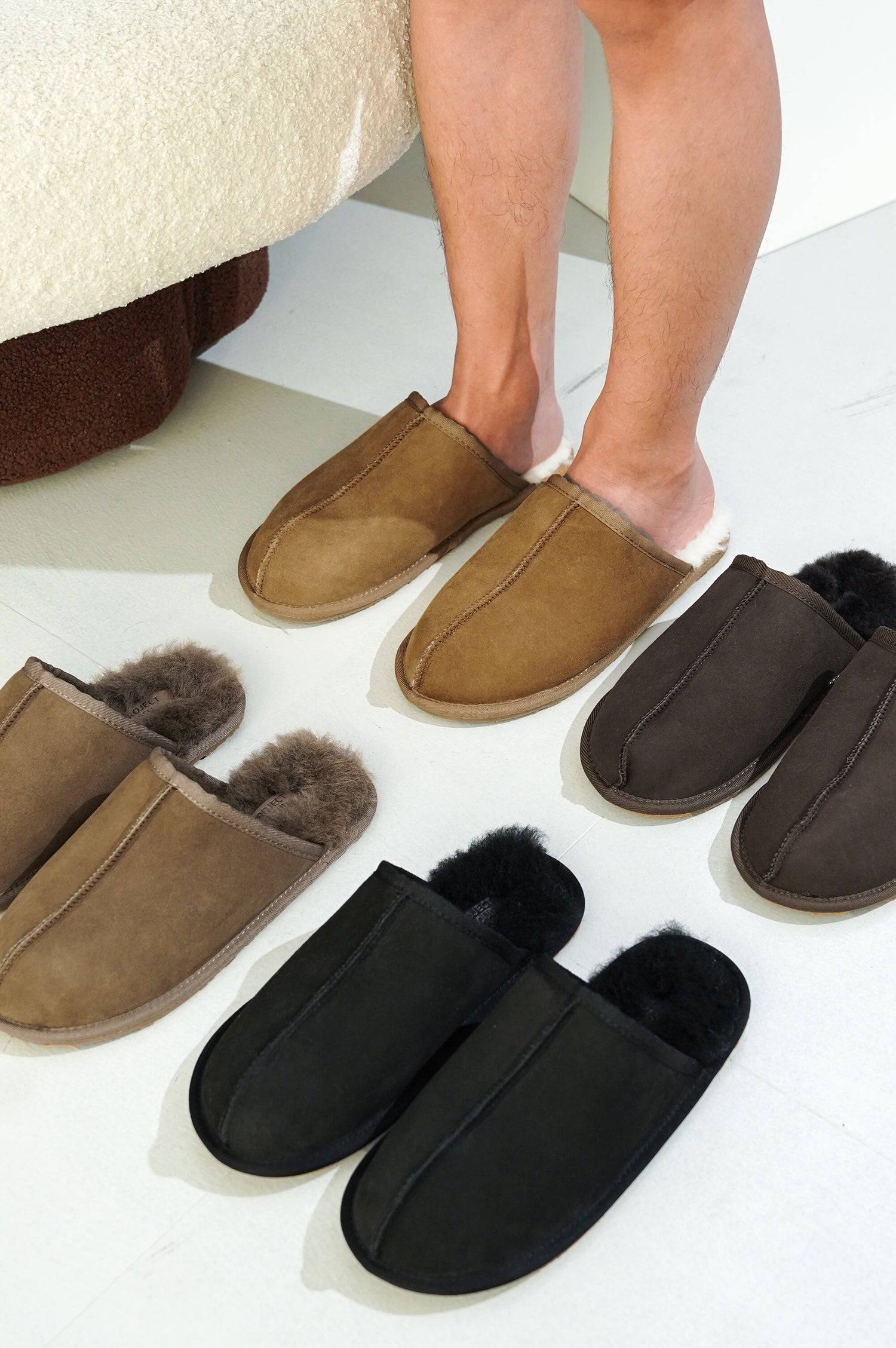 Project Cloud Men's | Genuine Sheepskin Upper House Slippers | Memory Foam | Lightweight | Non-Slip - Colin - Image 37