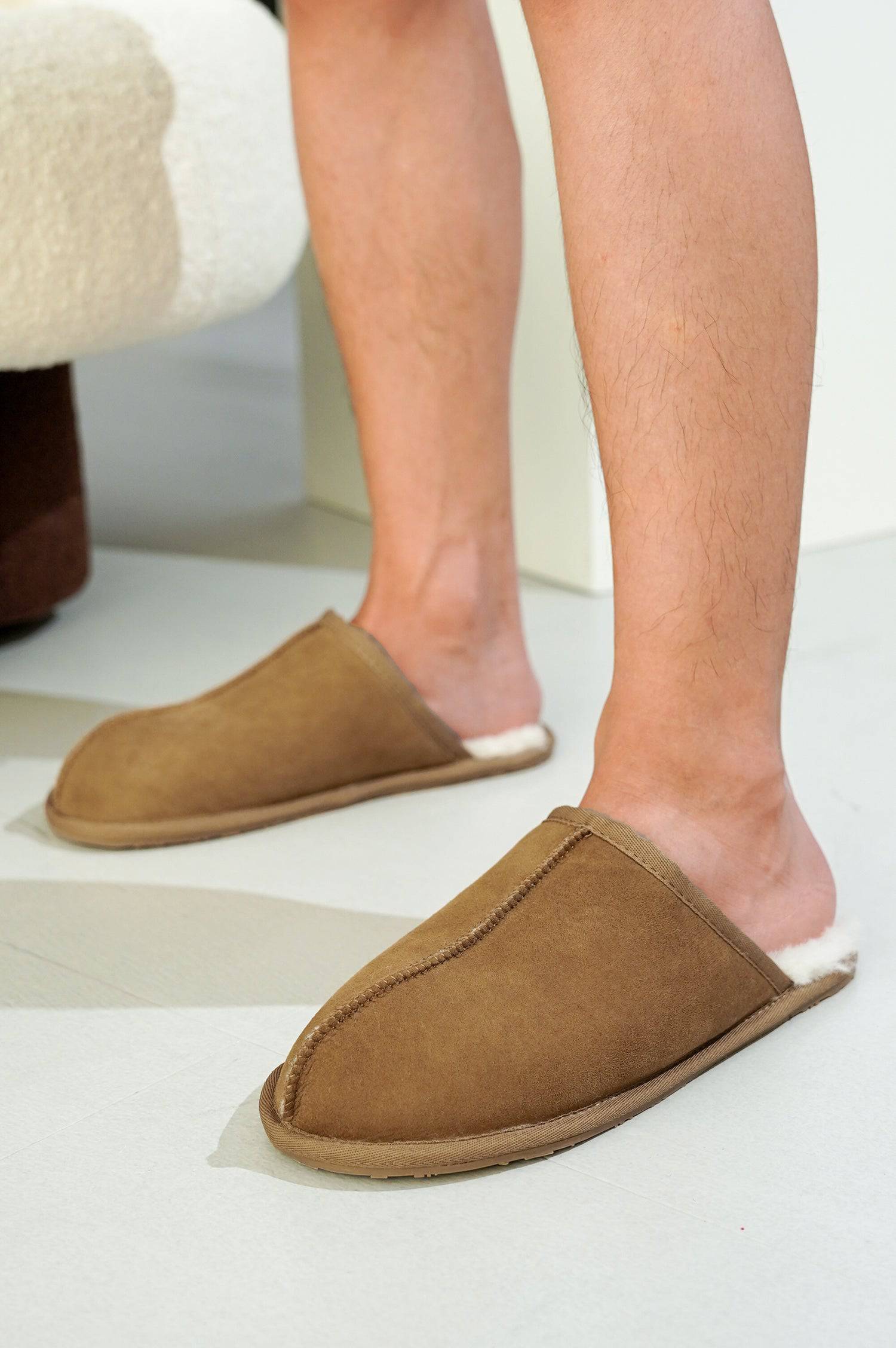 Project Cloud Men's | Genuine Sheepskin Upper House Slippers | Memory Foam | Lightweight | Non-Slip - Colin - Image 6