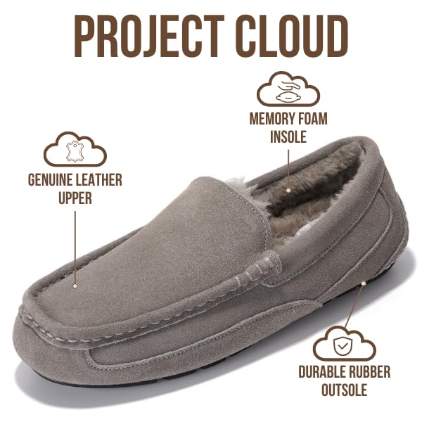 Project Cloud Men's | Genuine Suede Slippers - Loafers | Memory Foam | Lightweight | Non-Slip - Oswin - Image 15