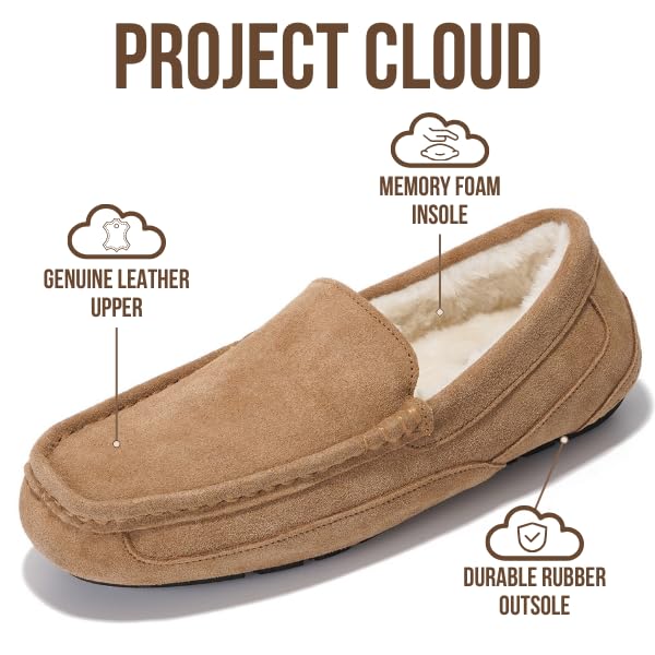Project Cloud Men's | Genuine Suede Slippers - Loafers | Memory Foam | Lightweight | Non-Slip - Oswin - Image 3