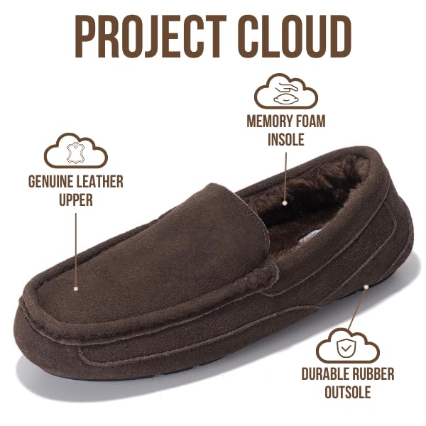 Project Cloud Men's | Genuine Suede Slippers - Loafers | Memory Foam | Lightweight | Non-Slip - Oswin - Image 9