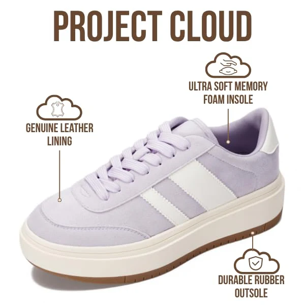Project Cloud Women's | Lace-up Sneakers | Memory Foam Insole | Non-Slip - Nita - Image 67