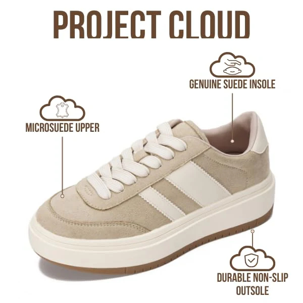 Project Cloud Women's | Lace-up Sneakers | Memory Foam Insole | Non-Slip - Nita - Image 72