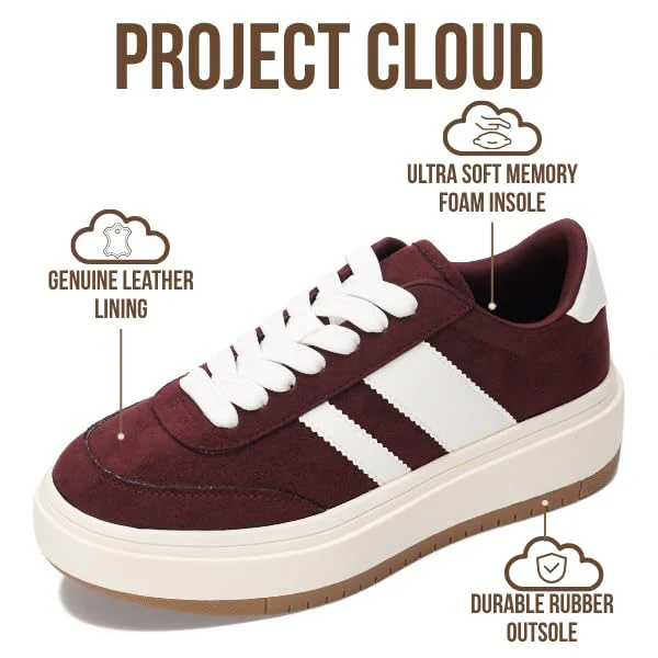 Project Cloud Women's | Lace-up Sneakers | Memory Foam Insole | Non-Slip - Nita - Image 77