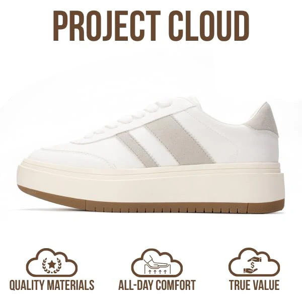 Project Cloud Women's | Lace-up Sneakers | Memory Foam Insole | Non-Slip - Nita - Image 83