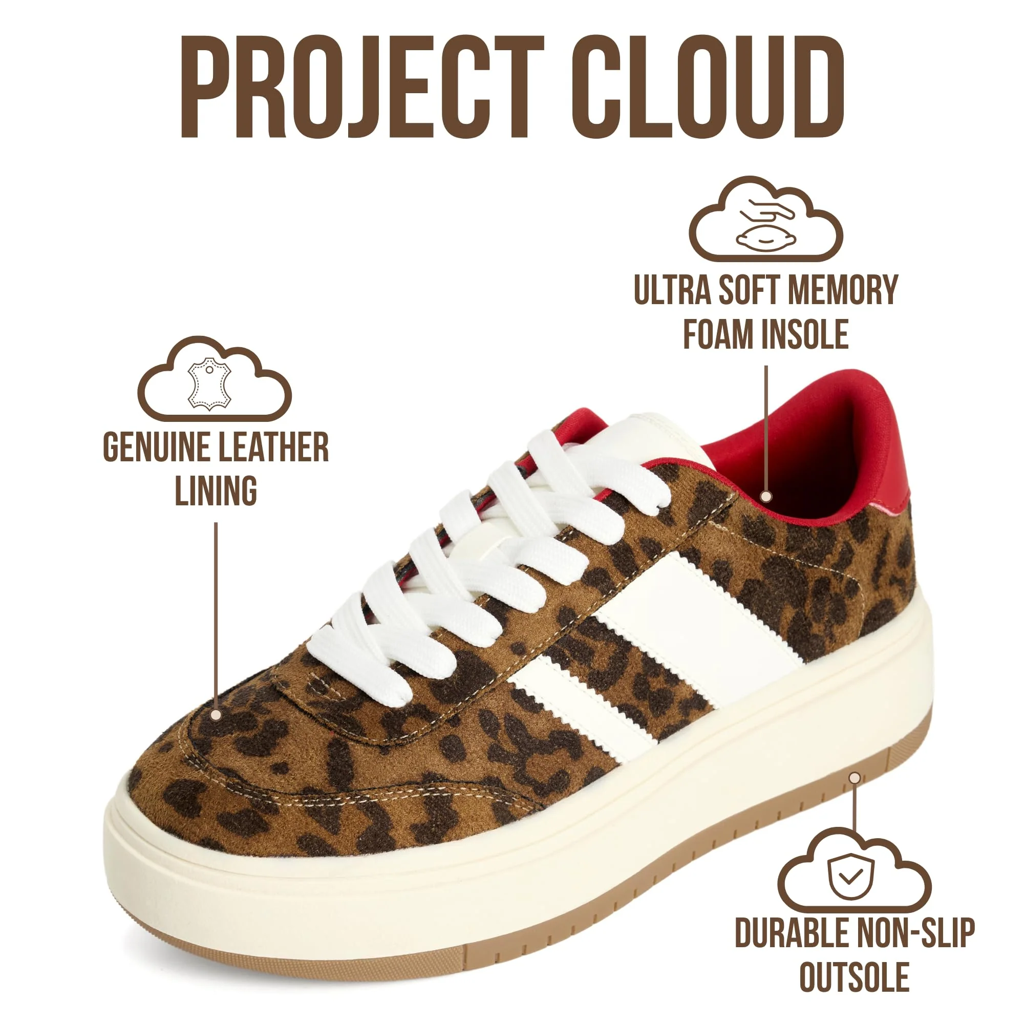 Project Cloud Women's | Lace-up Sneakers | Memory Foam Insole | Non-Slip - Nita - Image 87