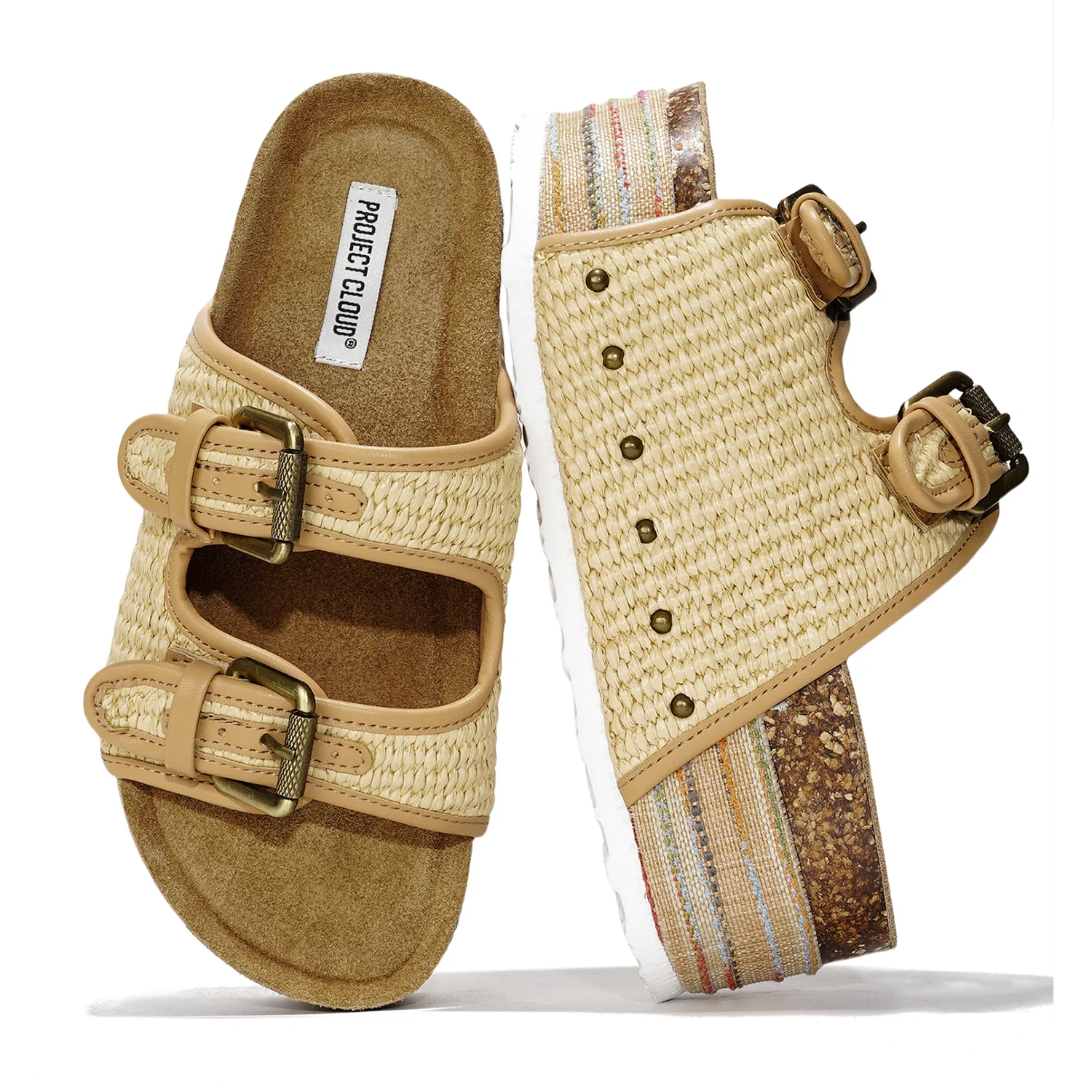 Project Cloud Women's | Genuine Leather Wedge Sandals with Buckle | Lightweight | Non-Slip - Oliy - Image 13