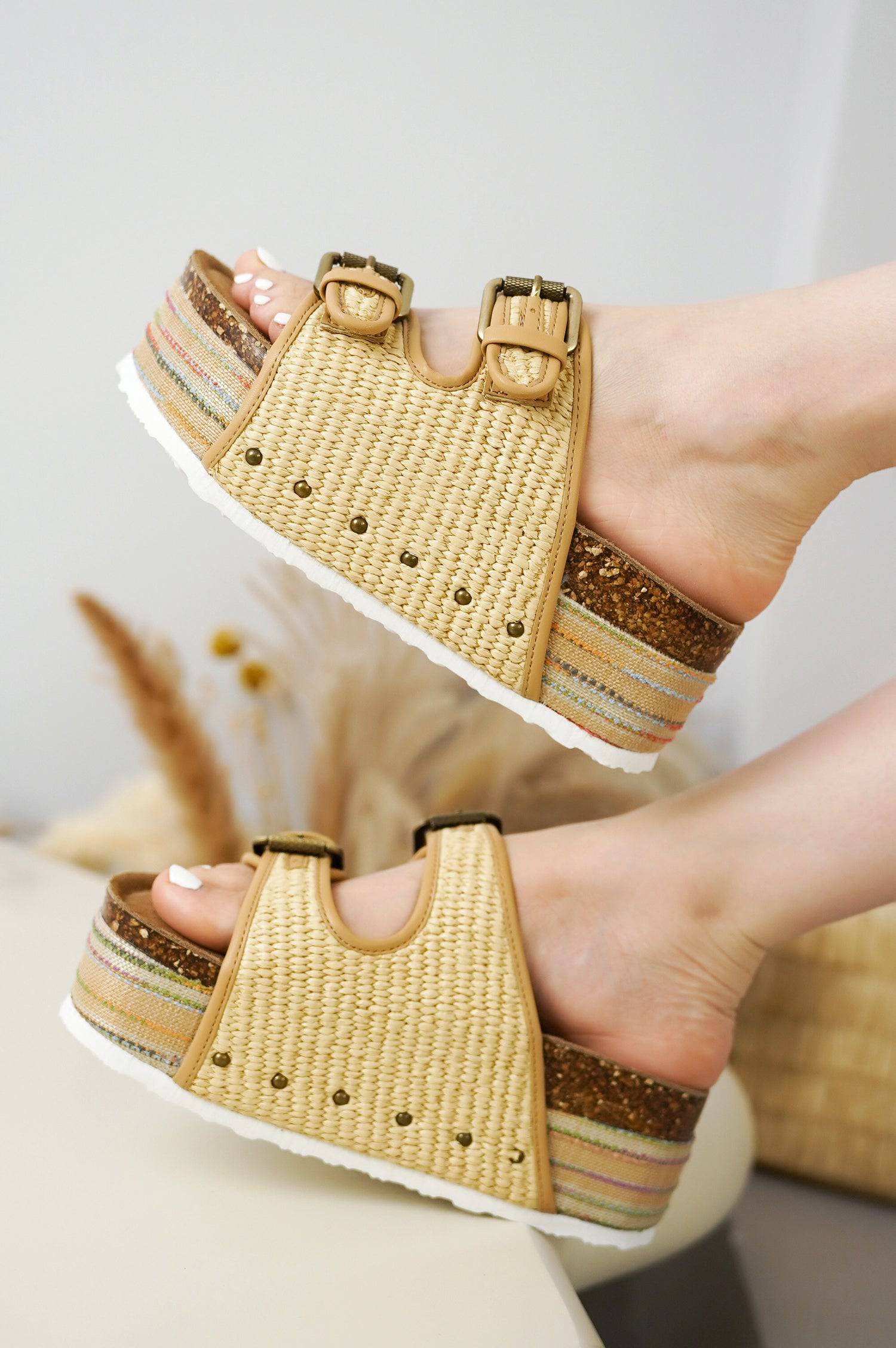 Project Cloud Women's | Genuine Leather Wedge Sandals with Buckle | Lightweight | Non-Slip - Oliy - Image 18