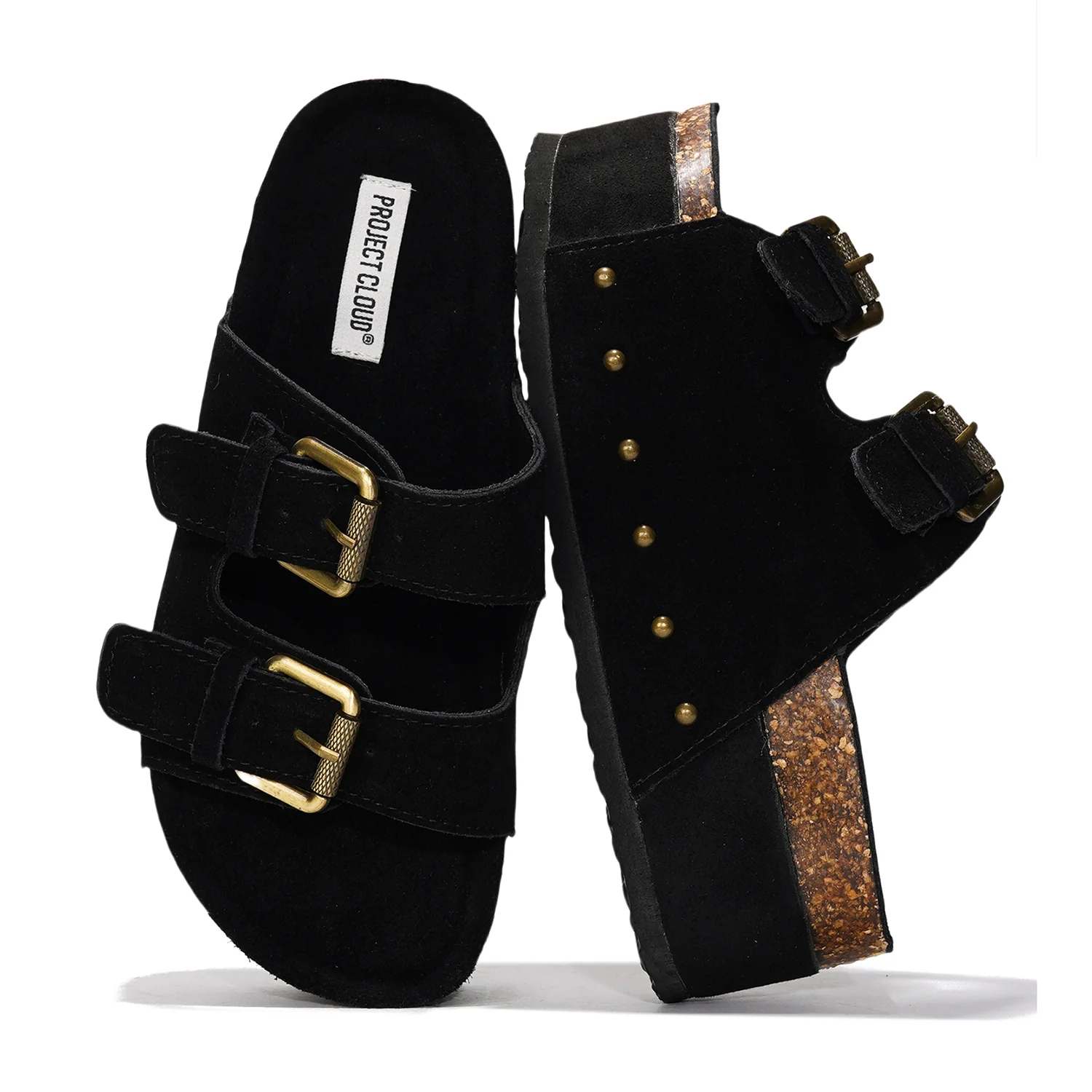 Project Cloud Women's | Genuine Leather Wedge Sandals with Buckle | Lightweight | Non-Slip - Oliy - Image 7