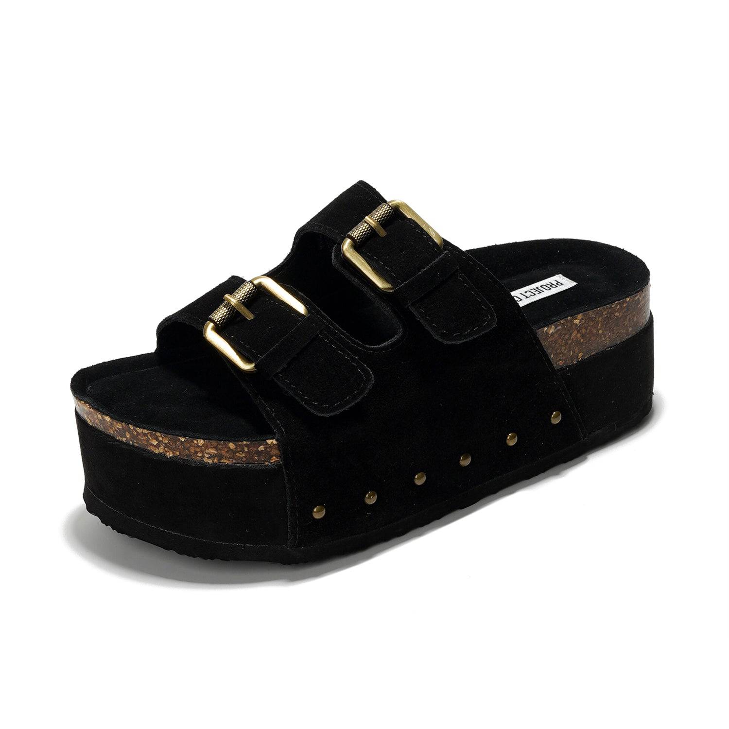 Project Cloud Women's | Genuine Leather Wedge Sandals with Buckle | Lightweight | Non-Slip - Oliy - Image 8