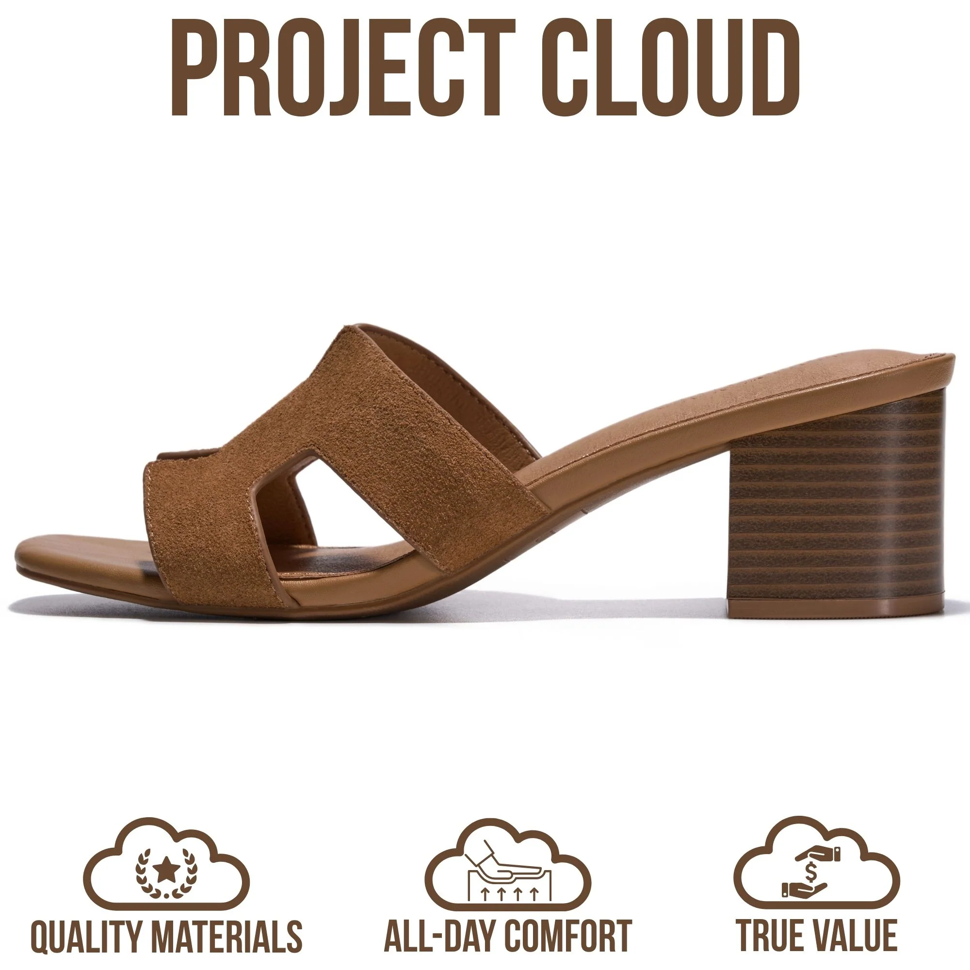 Project Cloud Women's | 100% Genuine Leather Heeled Sandals | Memory Foam | Lightweight | Non-Slip - Opal - Image 19