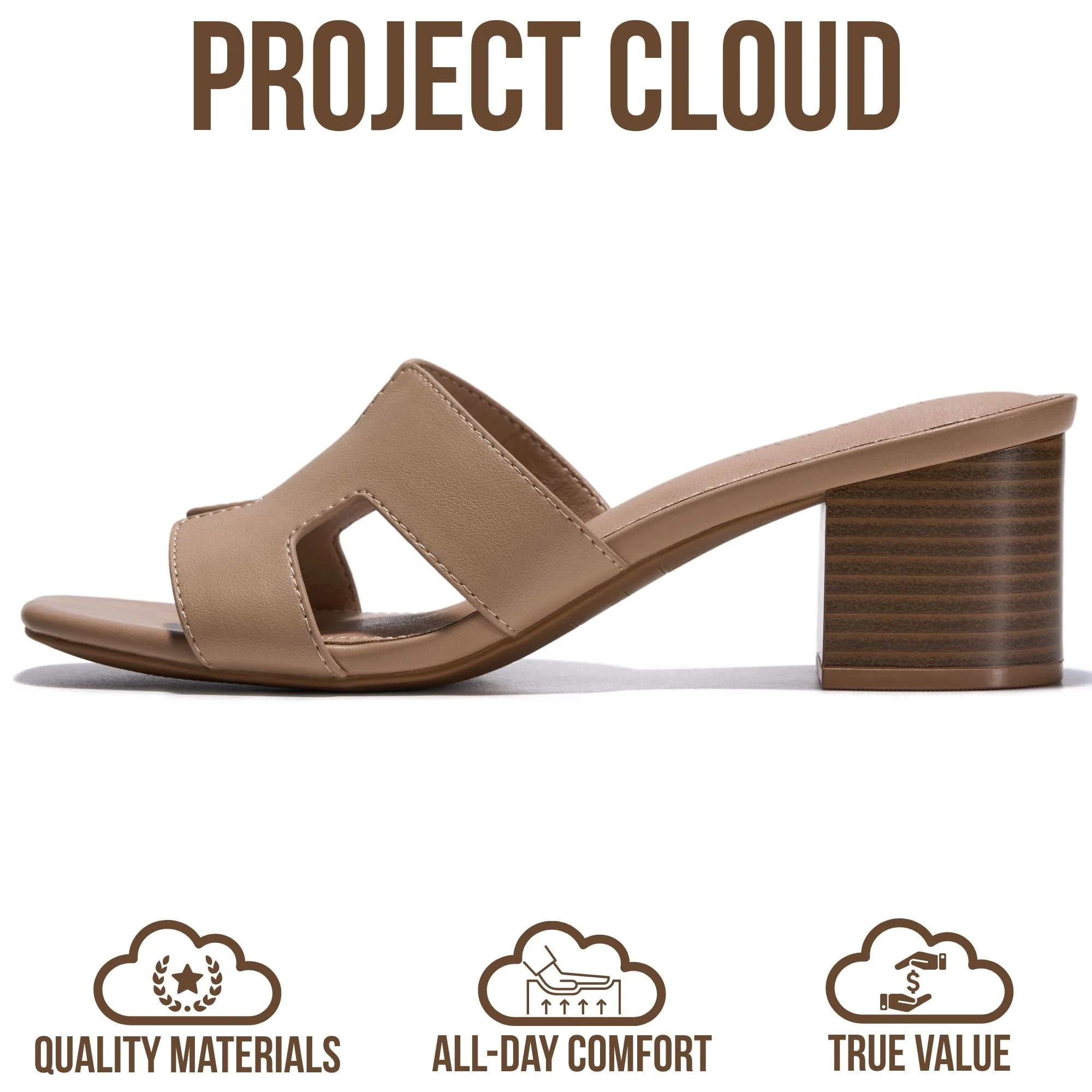 Project Cloud Women's | 100% Genuine Leather Heeled Sandals | Memory Foam | Lightweight | Non-Slip - Opal - Image 24
