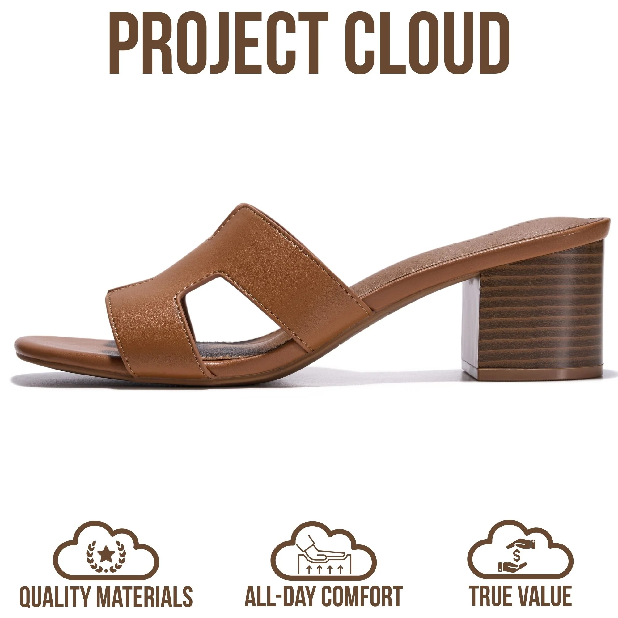 Project Cloud Women's | 100% Genuine Leather Heeled Sandals | Memory Foam | Lightweight | Non-Slip - Opal - Image 4
