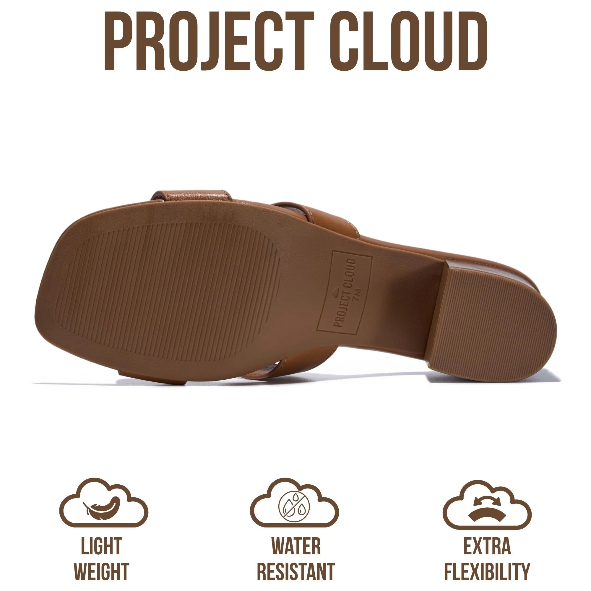 Project Cloud Women's | 100% Genuine Leather Heeled Sandals | Memory Foam | Lightweight | Non-Slip - Opal - Image 5