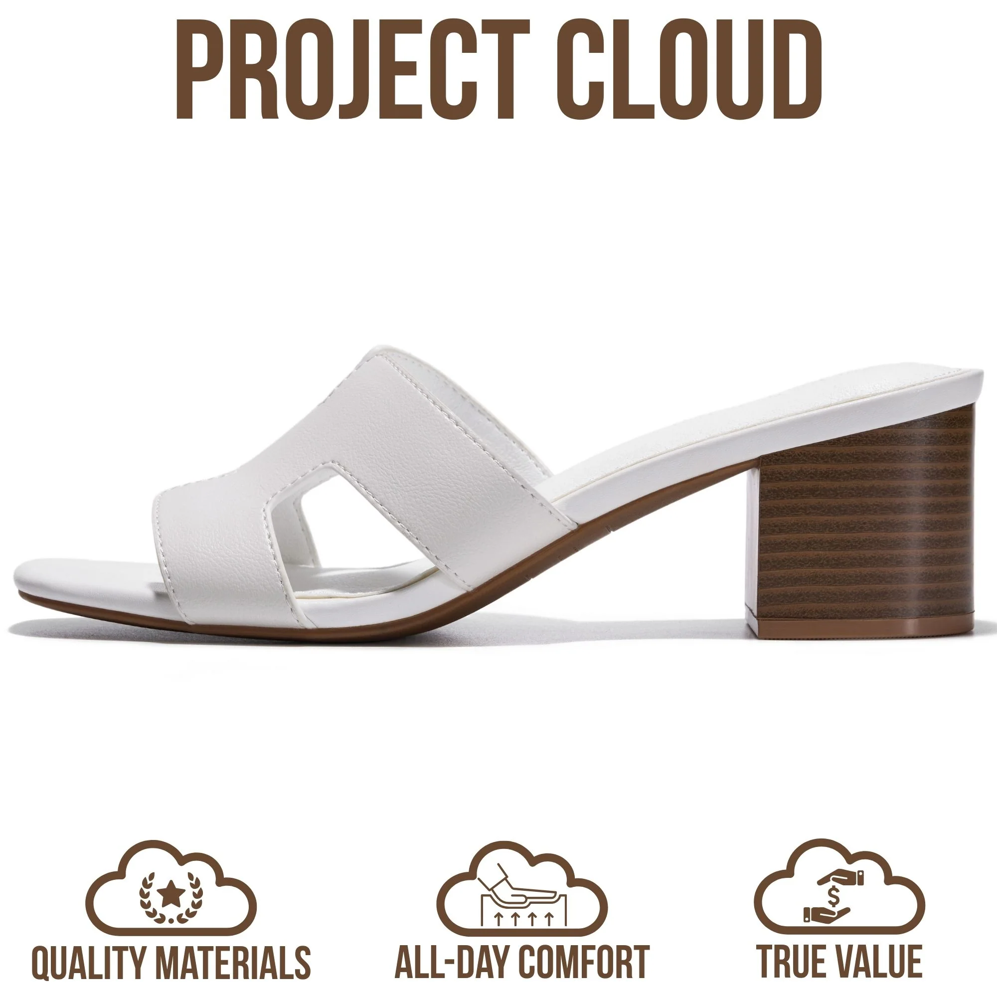 Project Cloud Women's | 100% Genuine Leather Heeled Sandals | Memory Foam | Lightweight | Non-Slip - Opal - Image 9