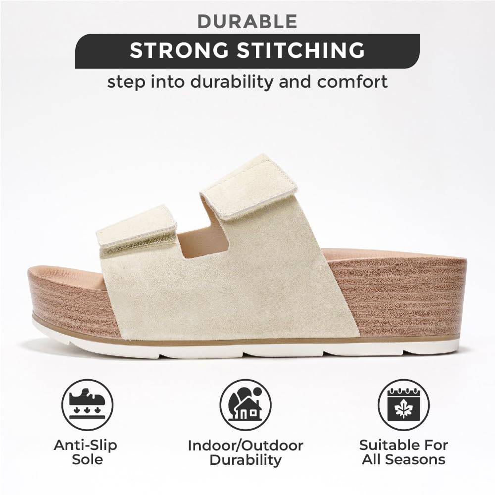 Project Cloud Women's | Platform Sandals | Plush & Soft Insole | Lightweight | Non-Slip - Pismo - Image 10