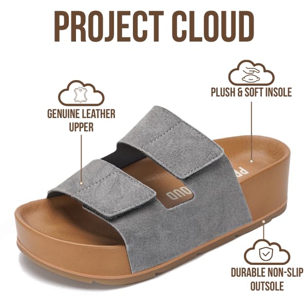 Project Cloud Women's | Platform Sandals | Plush & Soft Insole | Lightweight | Non-Slip - Pismo - Image 32