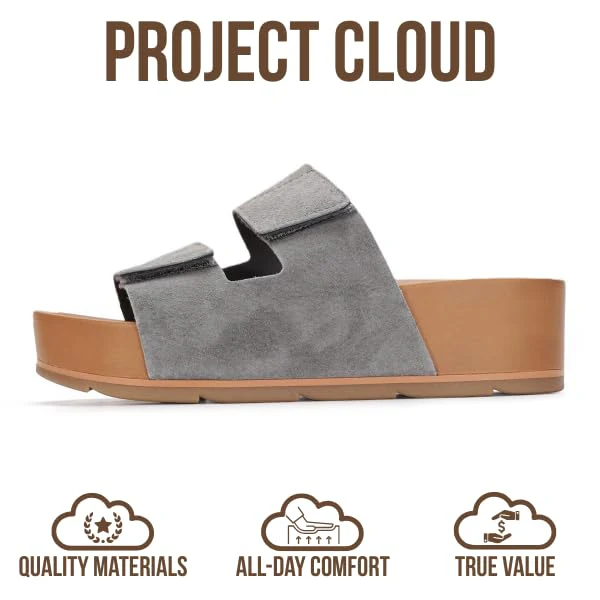 Project Cloud Women's | Platform Sandals | Plush & Soft Insole | Lightweight | Non-Slip - Pismo - Image 33