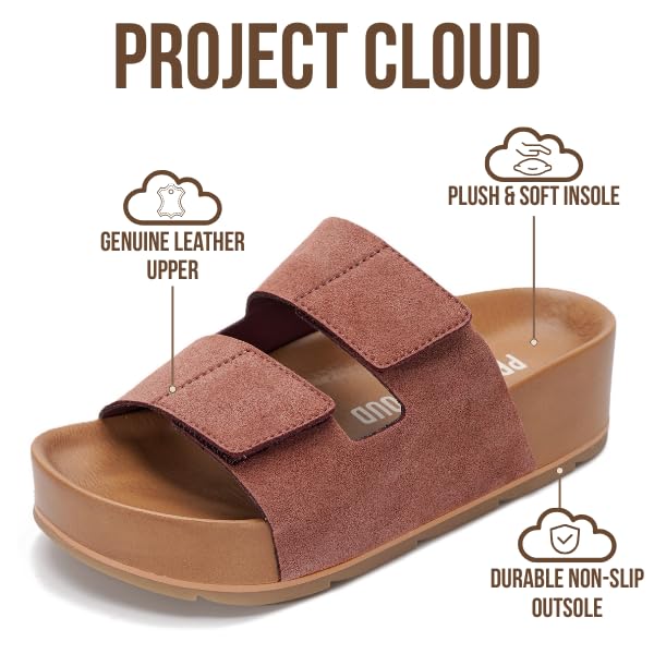 Project Cloud Women's | Platform Sandals | Plush & Soft Insole | Lightweight | Non-Slip - Pismo - Image 37