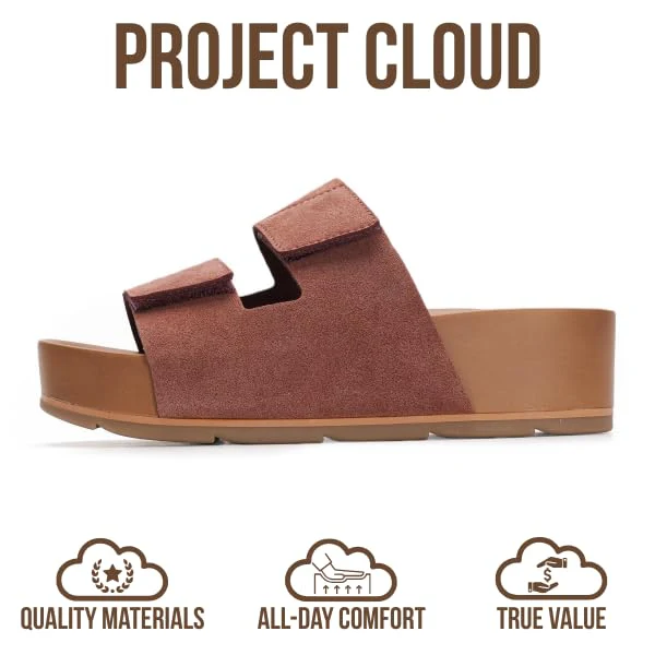 Project Cloud Women's | Platform Sandals | Plush & Soft Insole | Lightweight | Non-Slip - Pismo - Image 38