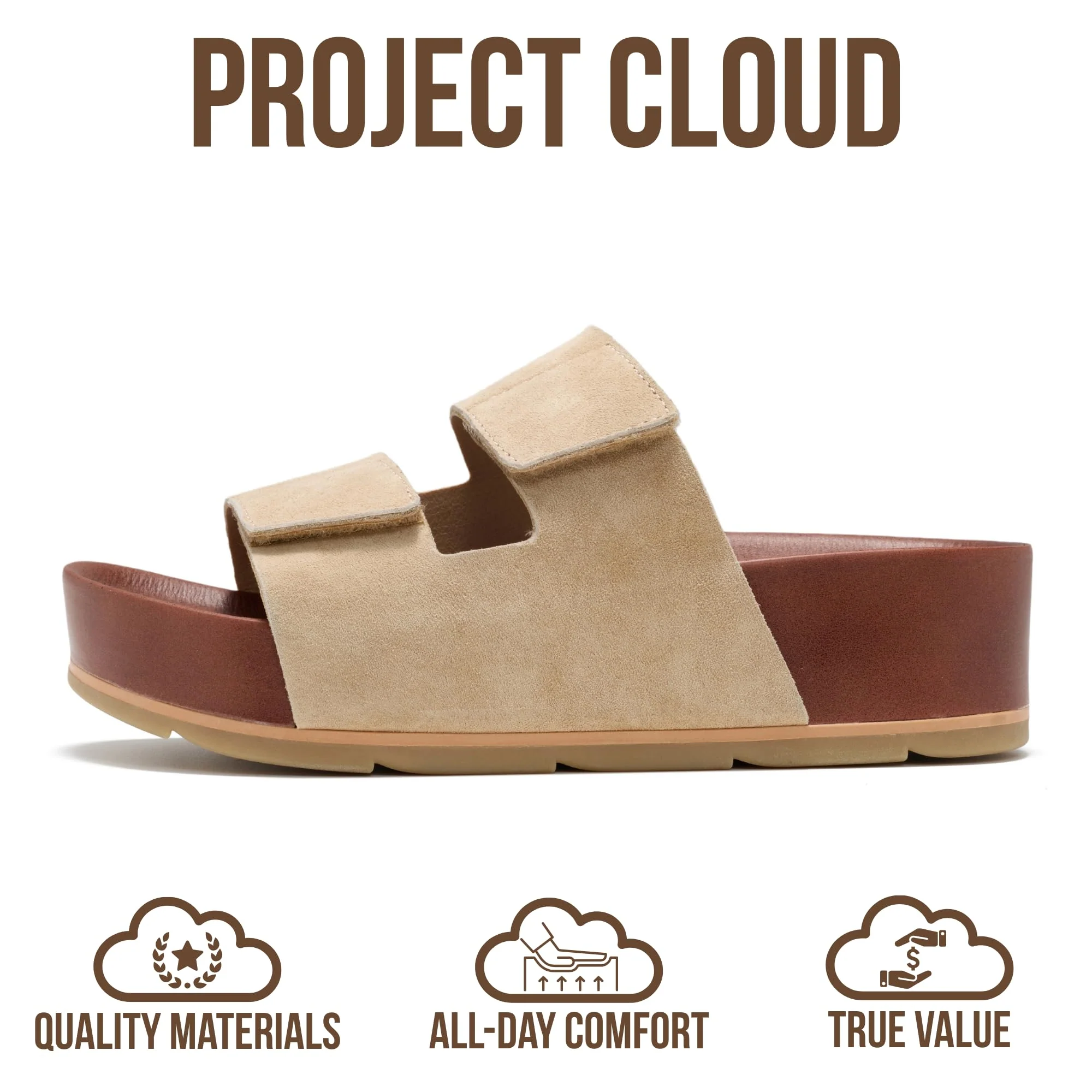 Project Cloud Women's | Platform Sandals | Plush & Soft Insole | Lightweight | Non-Slip - Pismo - Image 4
