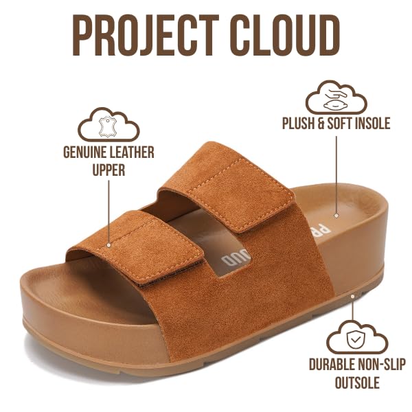 Project Cloud Women's | Platform Sandals | Plush & Soft Insole | Lightweight | Non-Slip - Pismo - Image 42