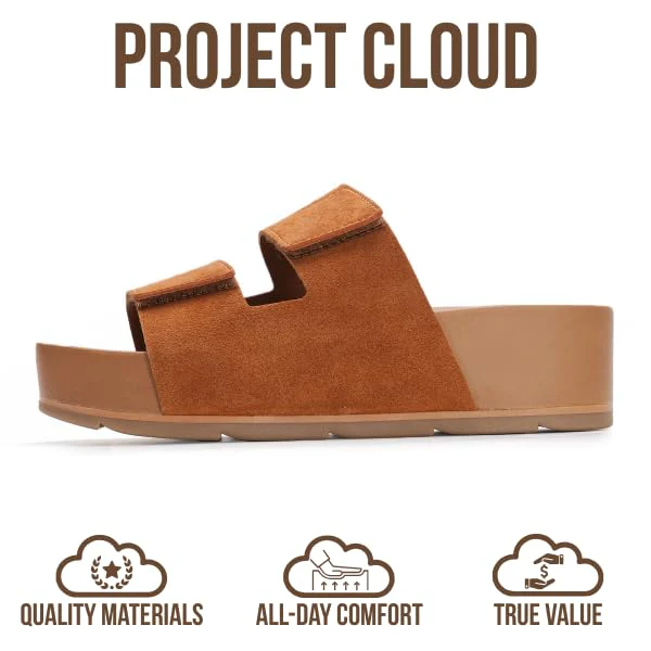 Project Cloud Women's | Platform Sandals | Plush & Soft Insole | Lightweight | Non-Slip - Pismo - Image 43