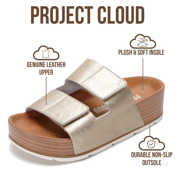 Project Cloud Women's | Platform Sandals | Plush & Soft Insole | Lightweight | Non-Slip - Pismo - Image 47