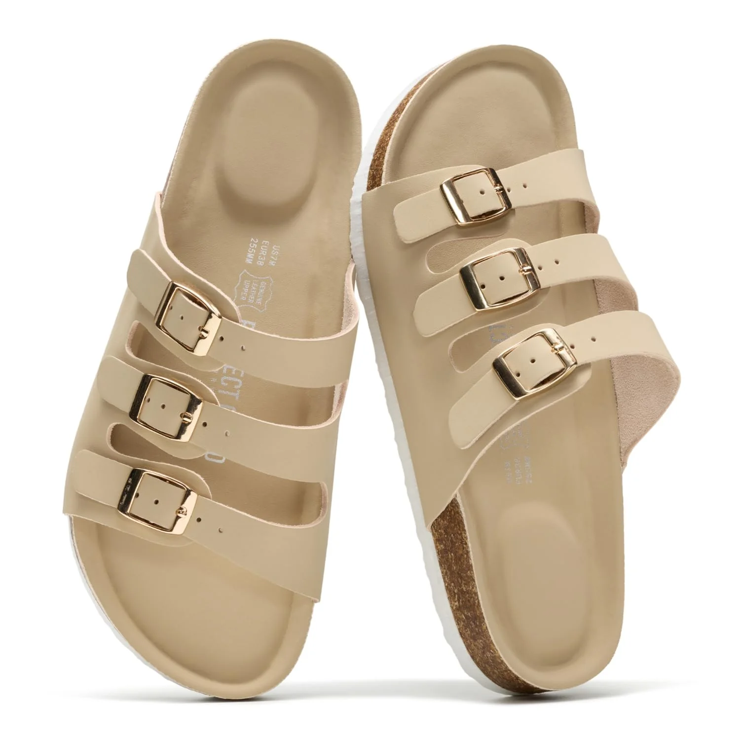 Project Cloud Women's | Genuine Leather Sandals | ProjectPlush | Memory Foam | Non-Slip - Capri - Image 11
