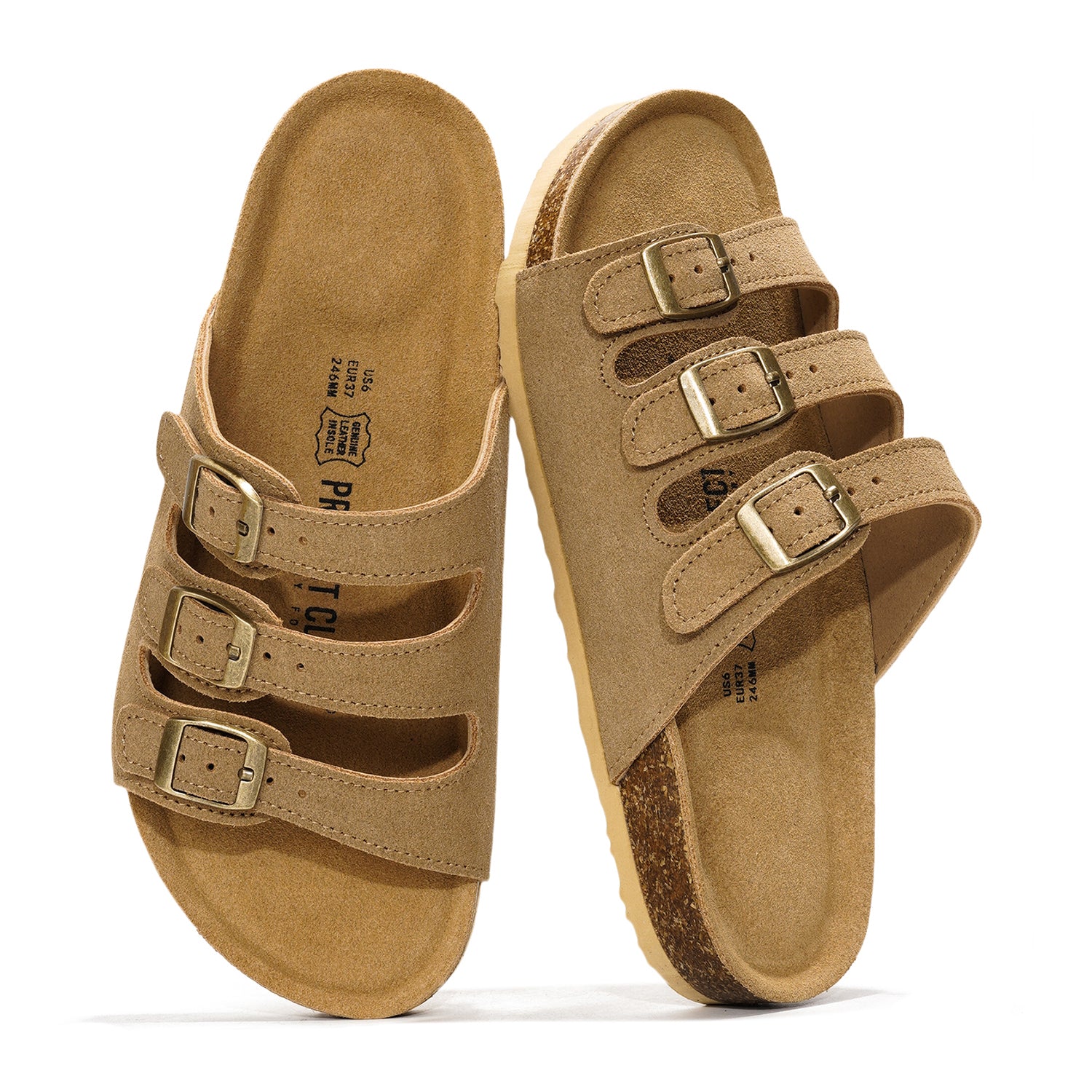 Project Cloud Women's | Genuine Leather Sandals | ProjectPlush | Memory Foam | Non-Slip - Capri - Image 16