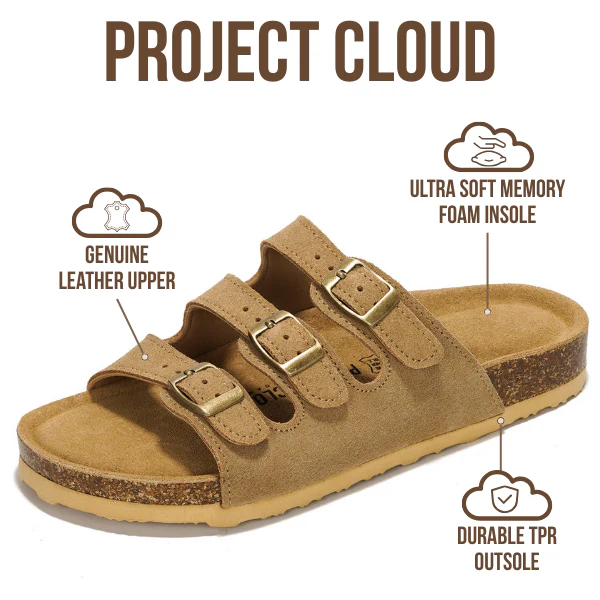 Project Cloud Women's | Genuine Leather Sandals | ProjectPlush | Memory Foam | Non-Slip - Capri - Image 18