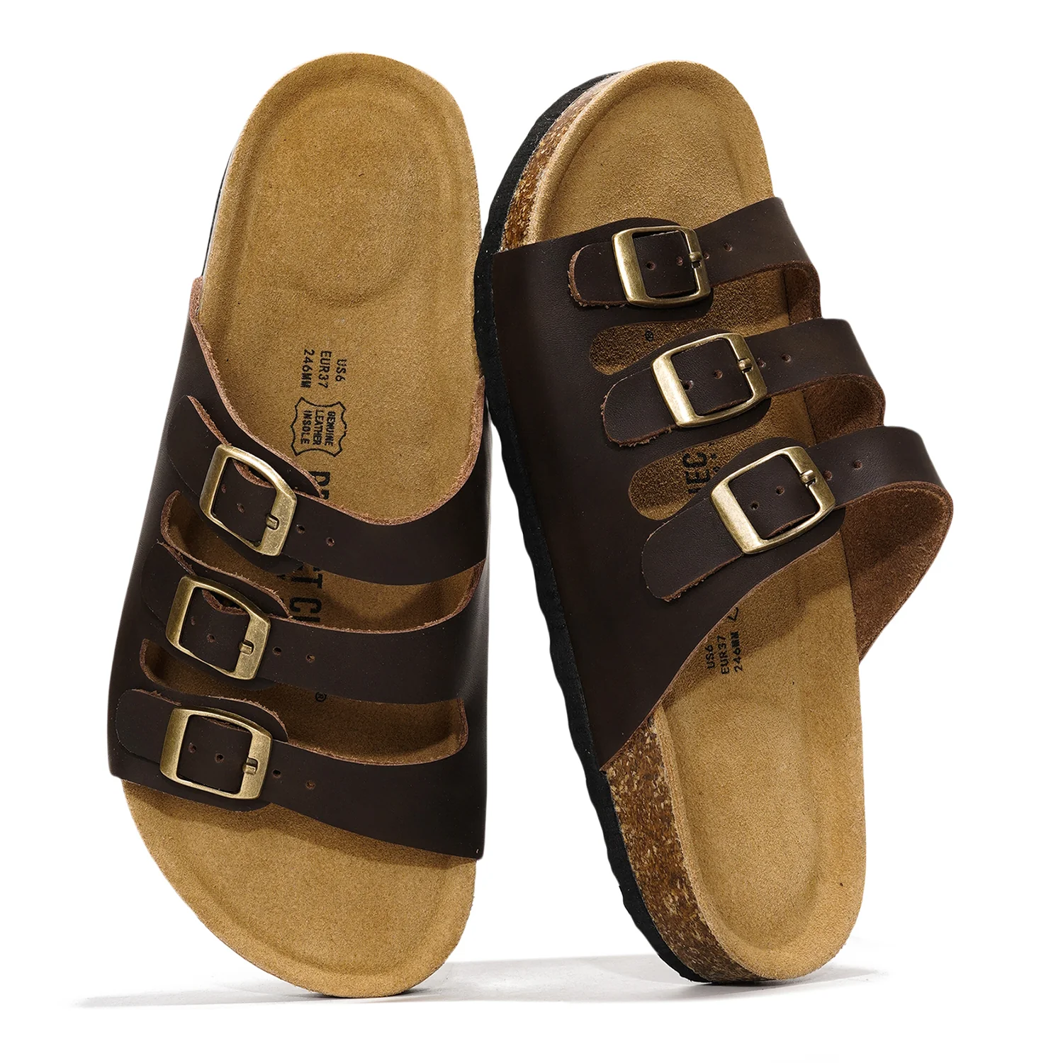 Project Cloud Women's | Genuine Leather Sandals | ProjectPlush | Memory Foam | Non-Slip - Capri - Image 22