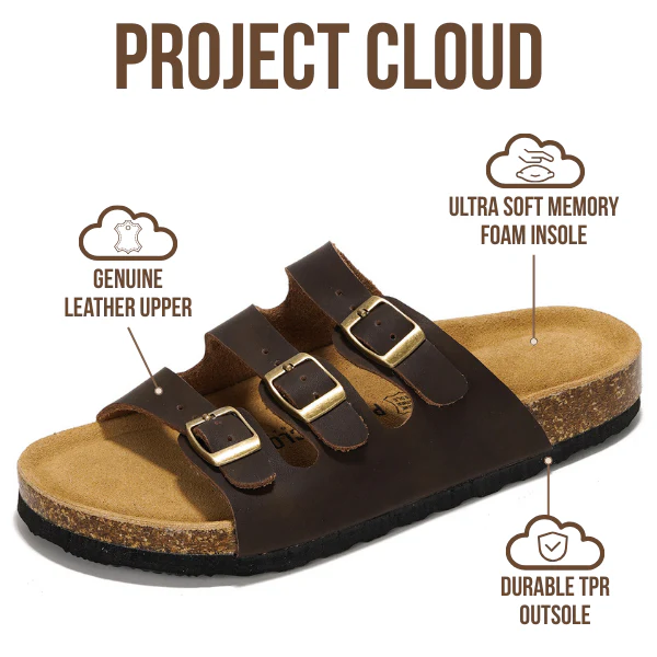 Project Cloud Women's | Genuine Leather Sandals | ProjectPlush | Memory Foam | Non-Slip - Capri - Image 24