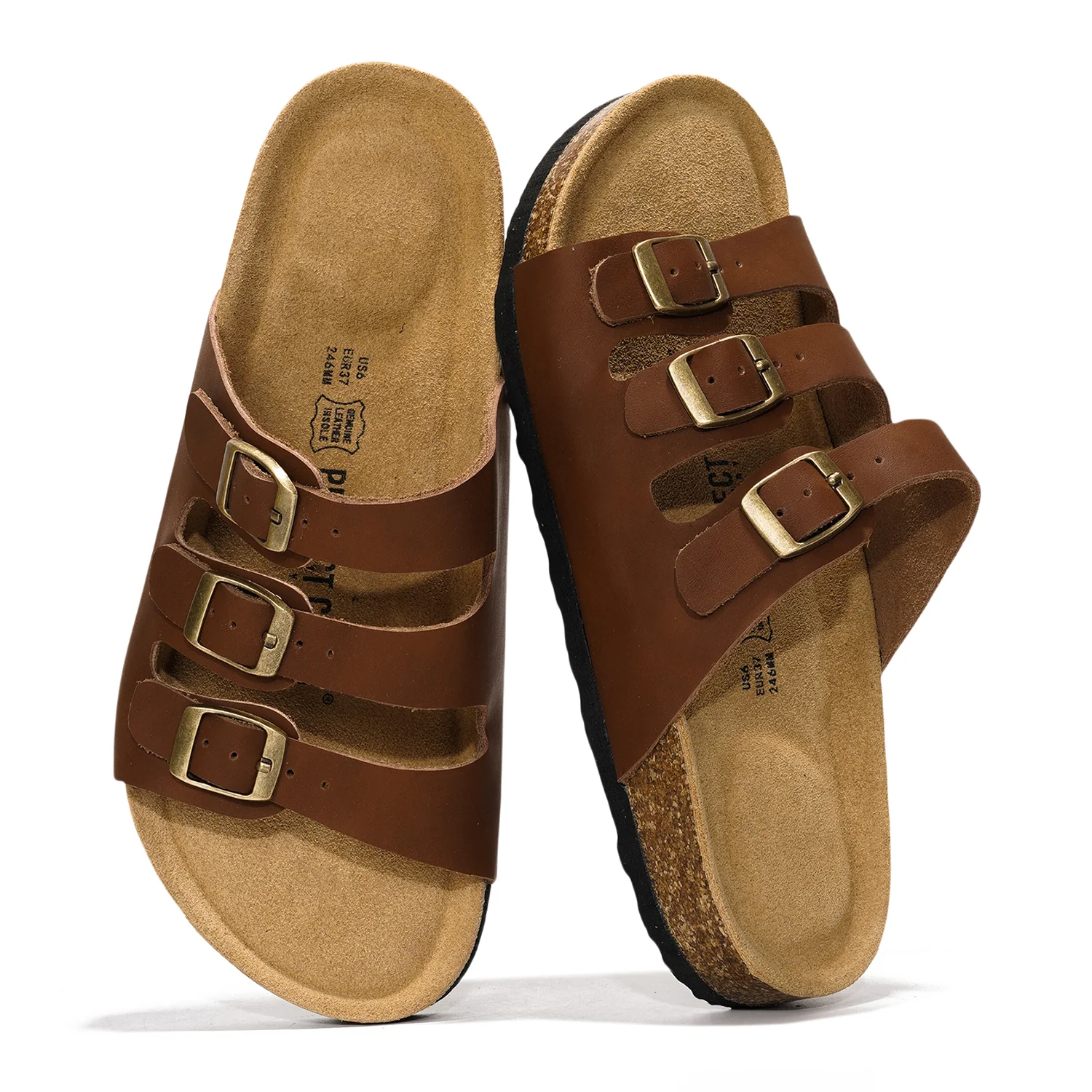 Project Cloud Women's | Genuine Leather Sandals | ProjectPlush | Memory Foam | Non-Slip - Capri - Image 28