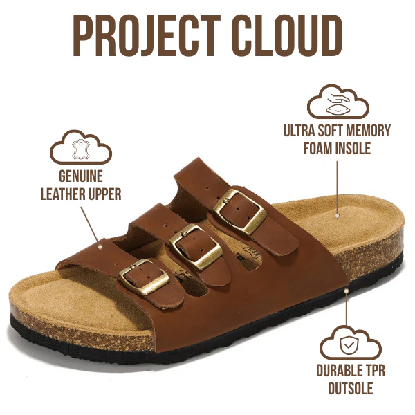 Project Cloud Women's | Genuine Leather Sandals | ProjectPlush | Memory Foam | Non-Slip - Capri - Image 30