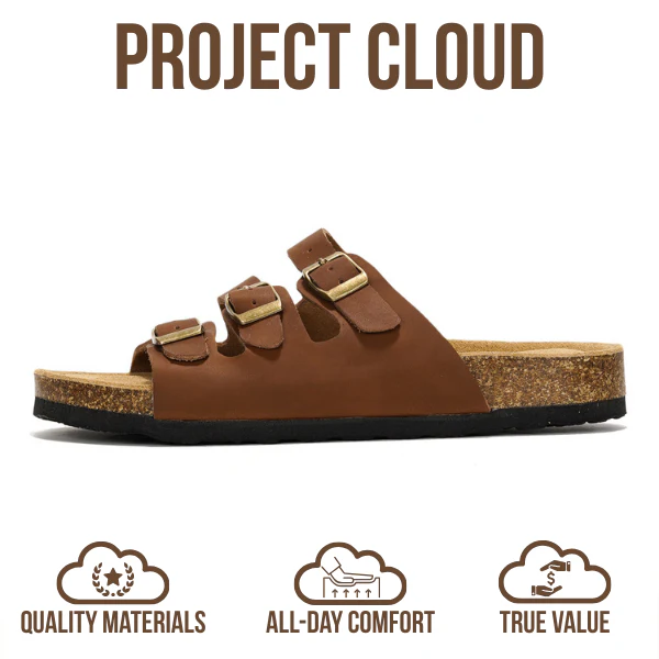 Project Cloud Women's | Genuine Leather Sandals | ProjectPlush | Memory Foam | Non-Slip - Capri - Image 31