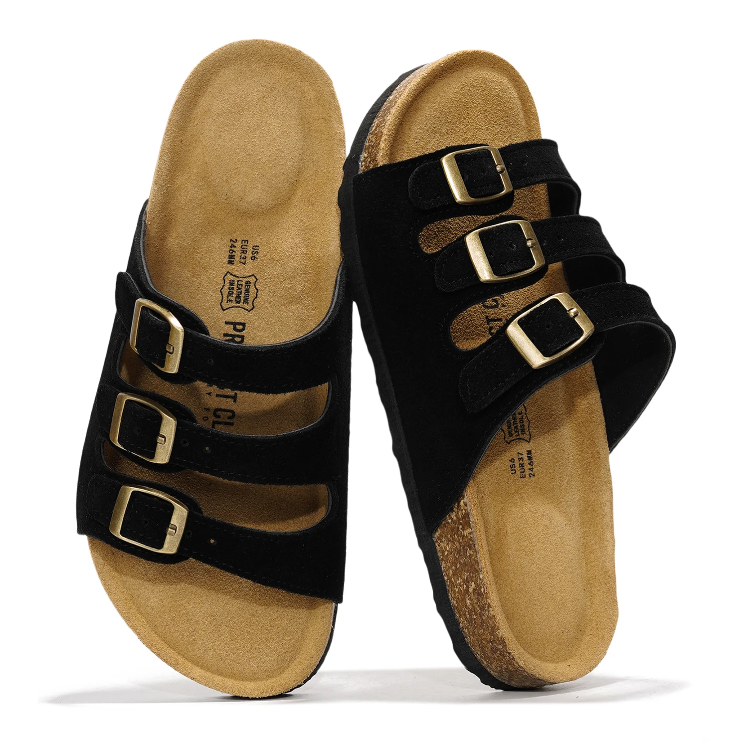 Project Cloud Women's | Genuine Leather Sandals | ProjectPlush | Memory Foam | Non-Slip - Capri - Image 34